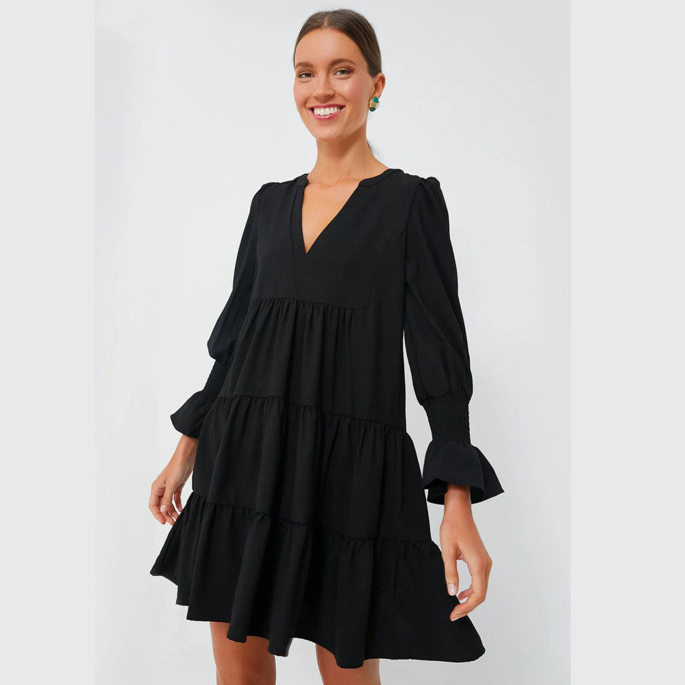 Tuckernuck POMANDER PLACE Women's Black Crepe Kenzo Dress size L